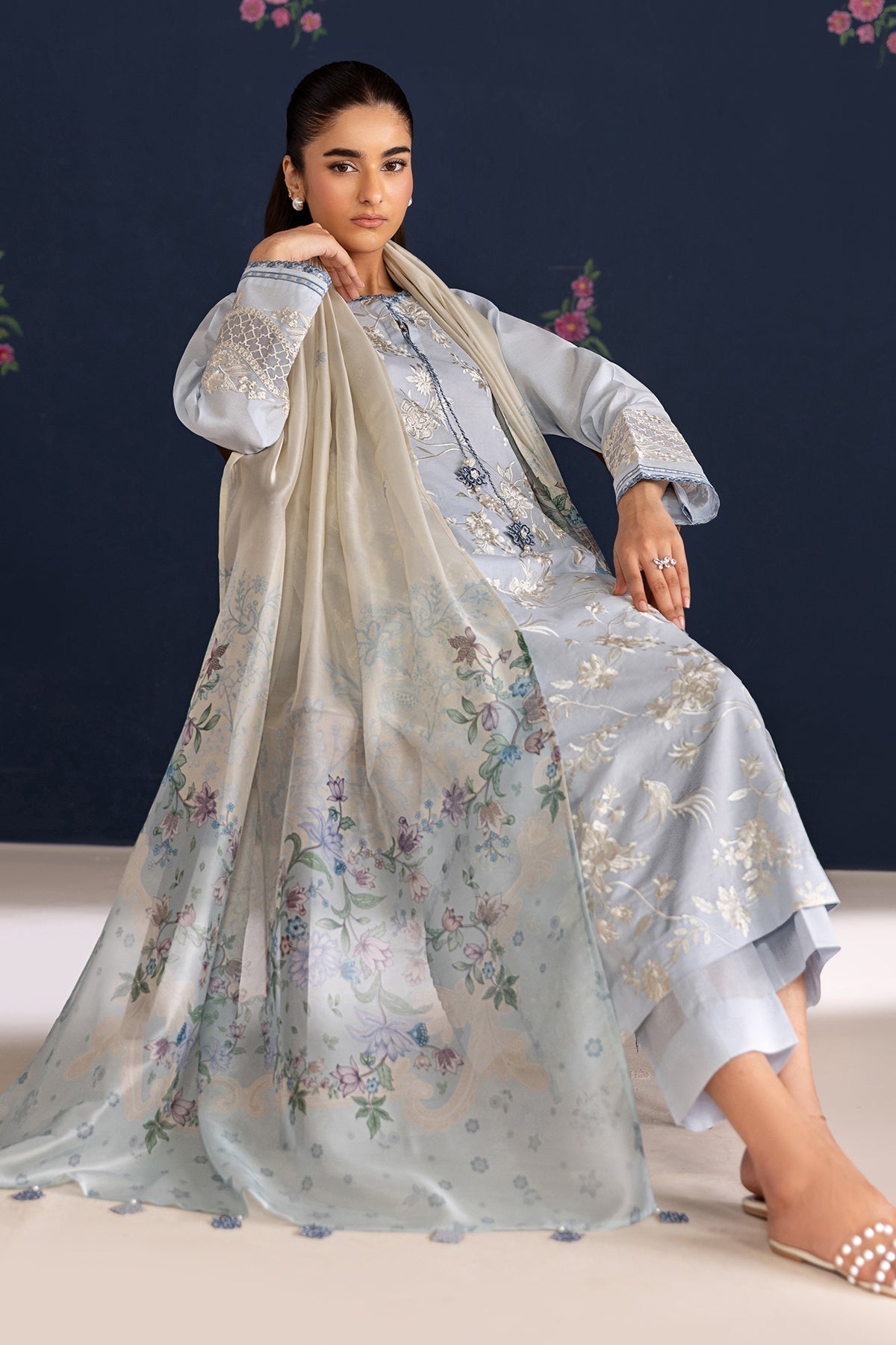 Baroque | Luxury Summer Pret | UF-4466 - Luxury Dress - available at Maria Faisal in UK and USA.