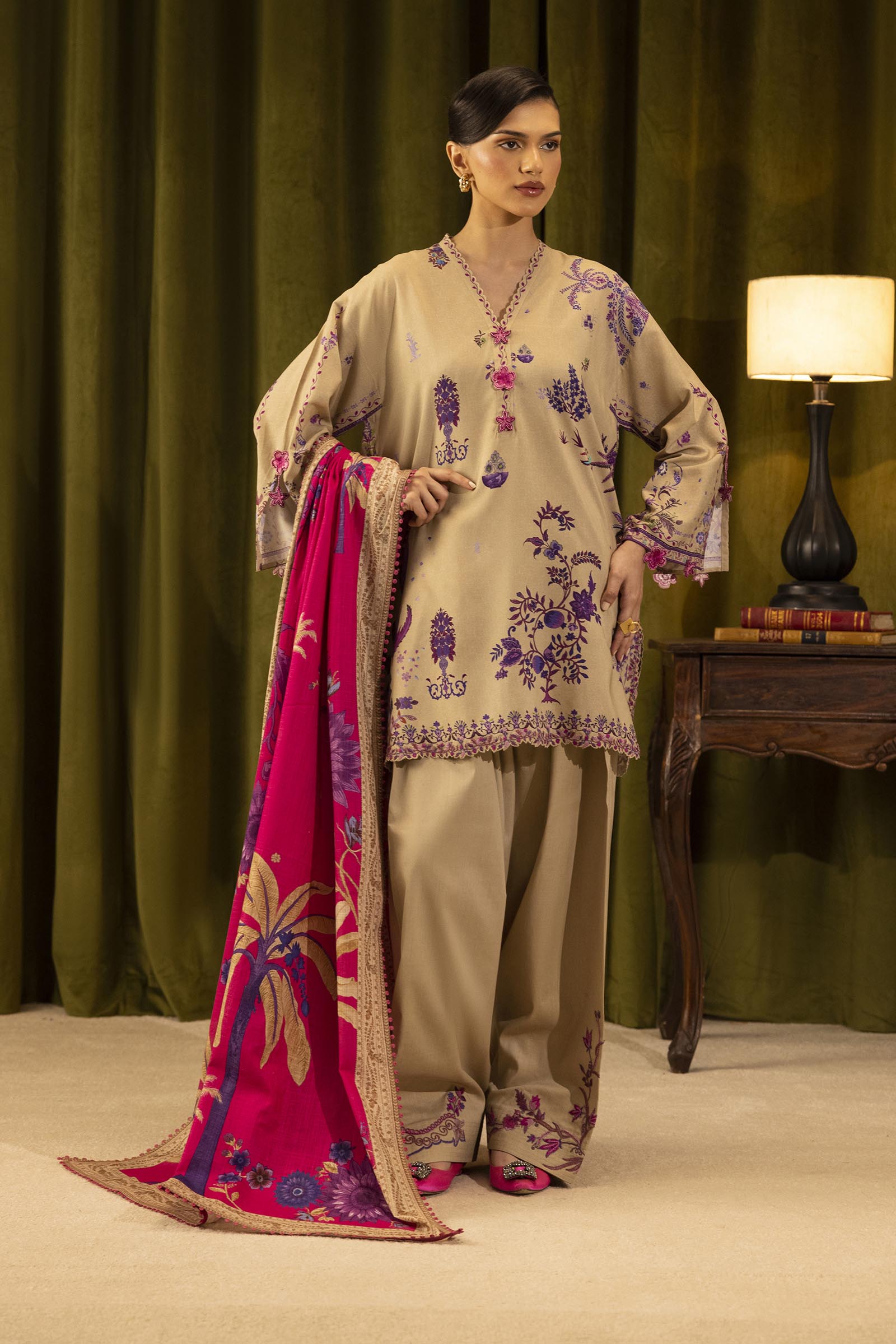 Sana Safinaz | Muzlin Winter 25 | 019A - Casual Dress - available at Maria Faisal in UK and USA.