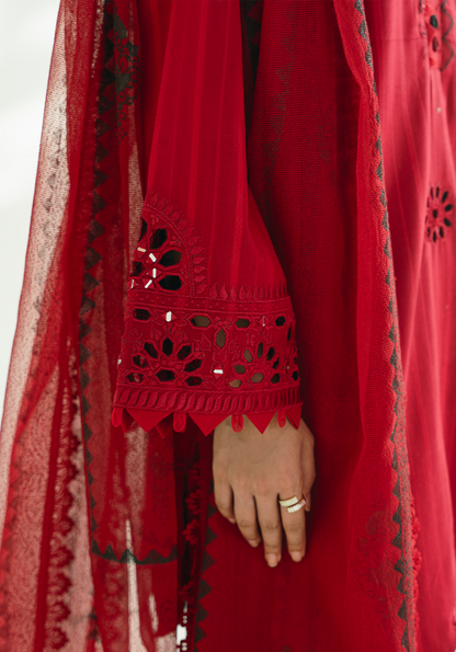 Zarqash | Whispers of Summer | CRIMSON BLOOM - Casual Dress - available at Maria Faisal in UK and USA.