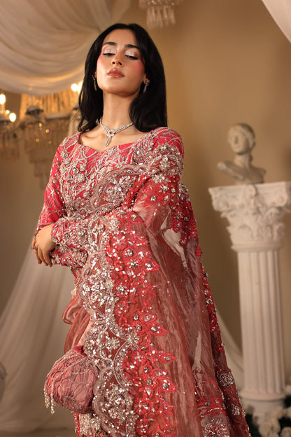 Musferah Saad | Casa Blance |Coral Majesty - Bridal Dress - available at Maria Faisal in UK and USA.