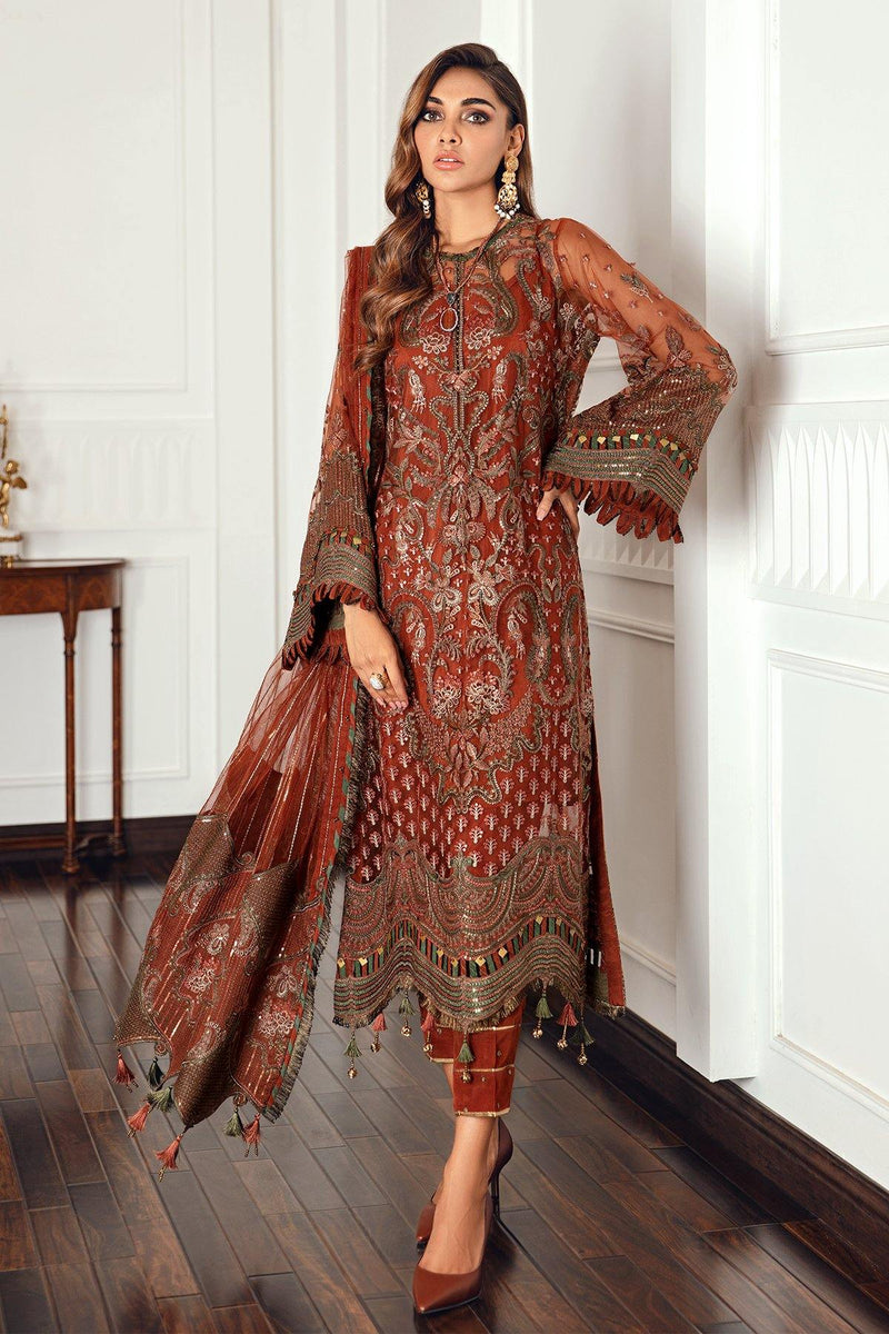 Jazmin | Formals Collection | NET UN-4018 - Ladies Clothes - Maria Faisal