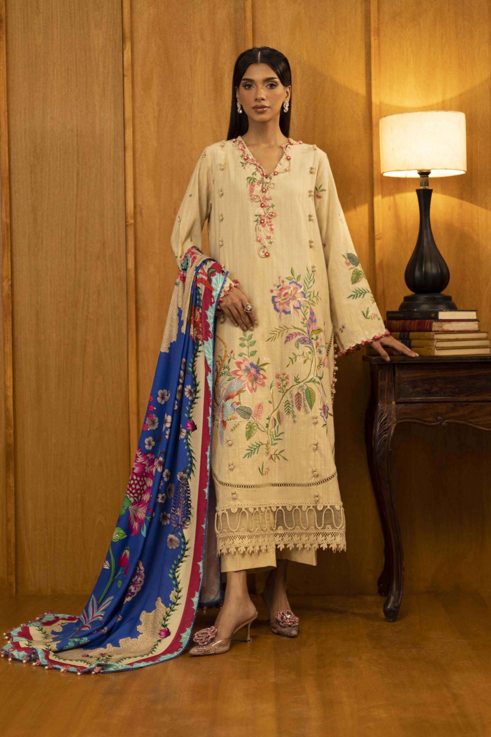 Sana Safinaz | Muzlin Winter 25 | M253-001A - Casual Dress - available at Maria Faisal in UK and USA.
