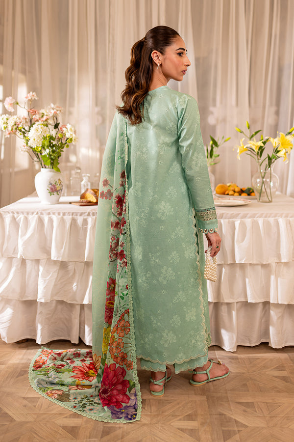 Farasha | Seraya Lawn 24 | SAGE - Designer Dress with Intricate embroidery and embellishments. Shop elegent wedding dress at Maria Faisal.
