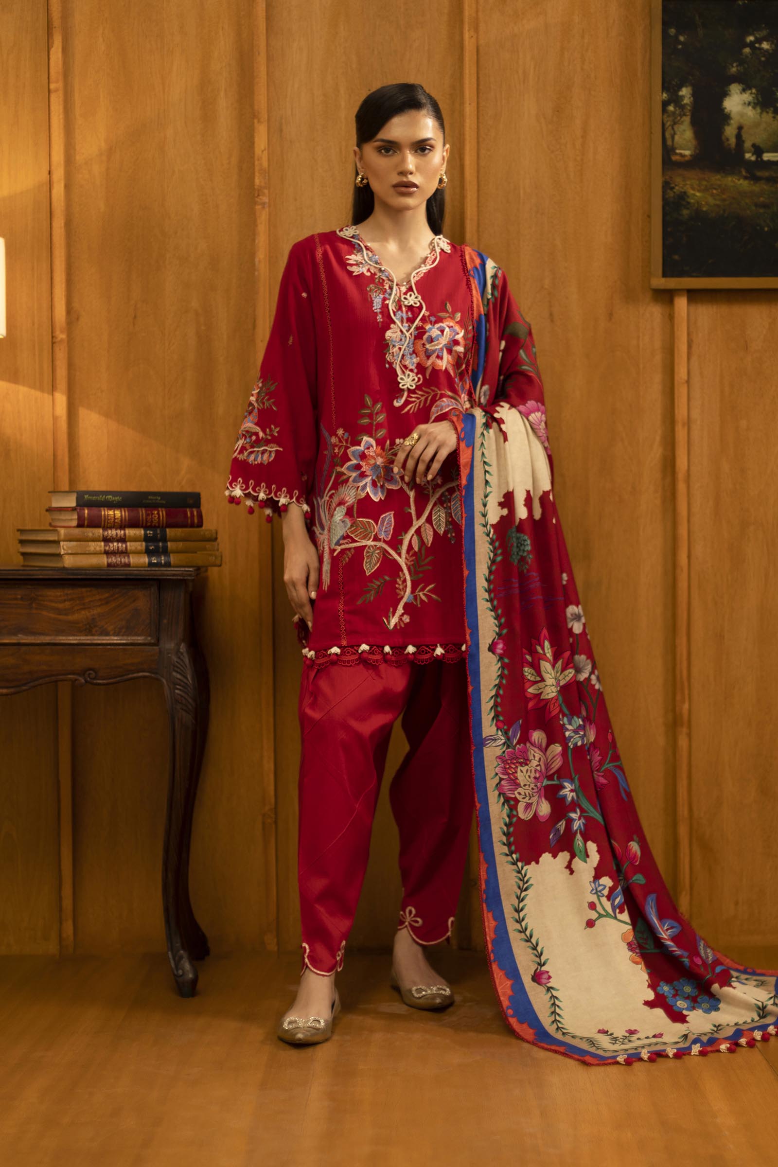 Sana Safinaz | Muzlin Winter 25 | M253-001B - Casual Dress - available at Maria Faisal in UK and USA.