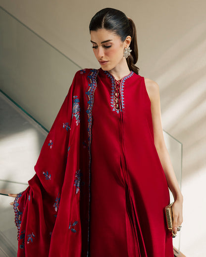 Sadaf Fawad Khan | Eva Luxury Pret 26 | Whip Red - Luxury Dress - available at Maria Faisal in UK and USA.