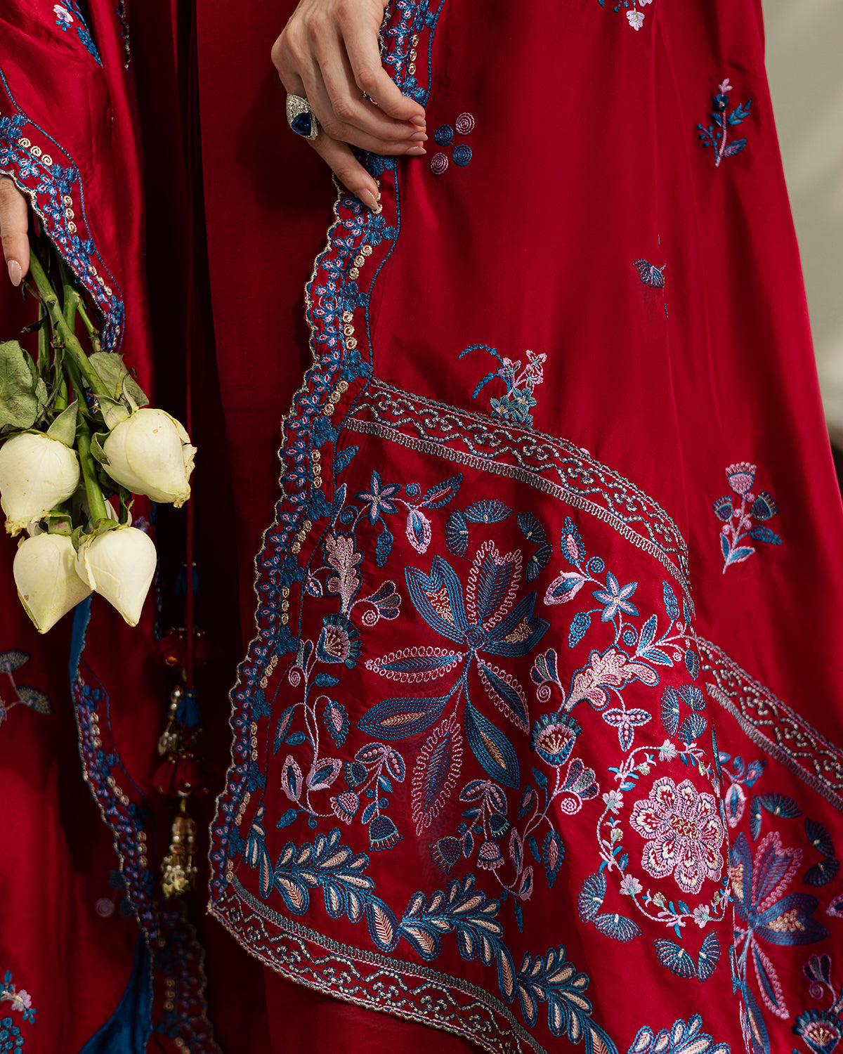 Sadaf Fawad Khan | Eva Luxury Pret 26 | Whip Red - Luxury Dress - available at Maria Faisal in UK and USA.