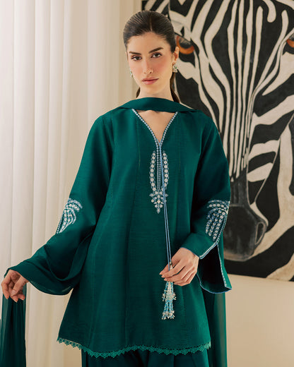 Sadaf Fawad Khan | Eva Luxury Pret 26 | Viridian - Luxury Dress - available at Maria Faisal in UK and USA.