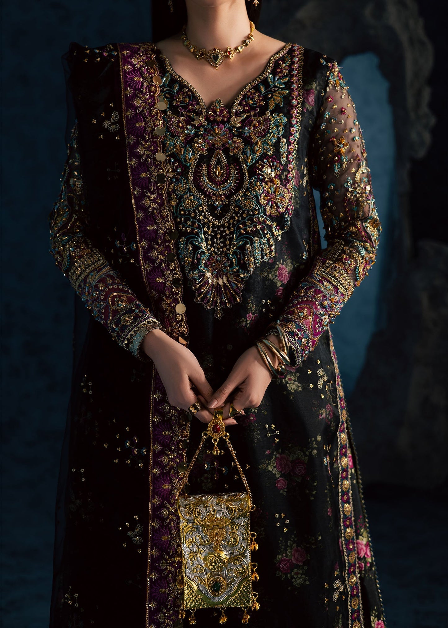 Maria Osama Khan | Lamhay Wedding Festive | MEHTAB - Wedding Dress - available at Maria Faisal in UK and USA.