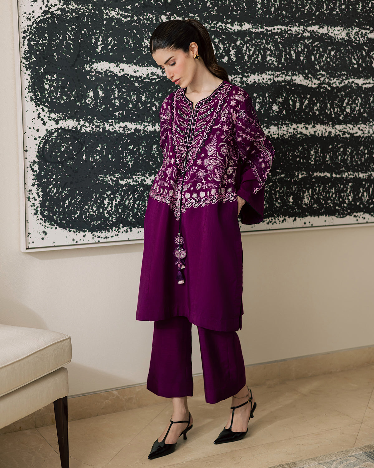 Sadaf Fawad Khan | Eva Luxury Pret 26 | Tyrian - Luxury Dress - available at Maria Faisal in UK and USA.