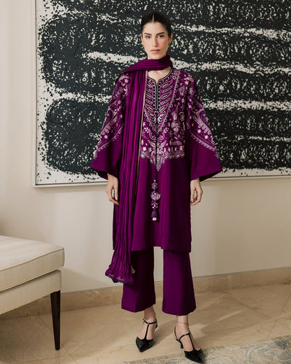 Sadaf Fawad Khan | Eva Luxury Pret 26 | Tyrian - Luxury Dress - available at Maria Faisal in UK and USA.