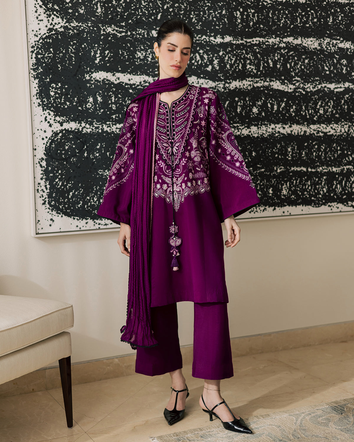 Sadaf Fawad Khan | Eva Luxury Pret 26 | Tyrian - Luxury Dress - available at Maria Faisal in UK and USA.