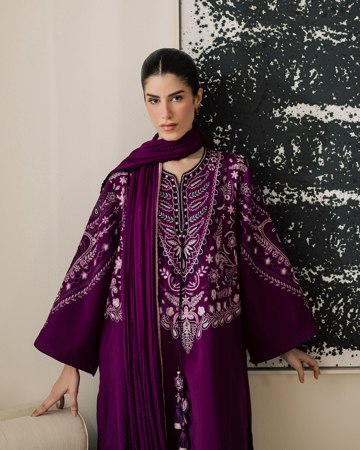 Sadaf Fawad Khan | Eva Luxury Pret 26 | Tyrian - Luxury Dress - available at Maria Faisal in UK and USA.