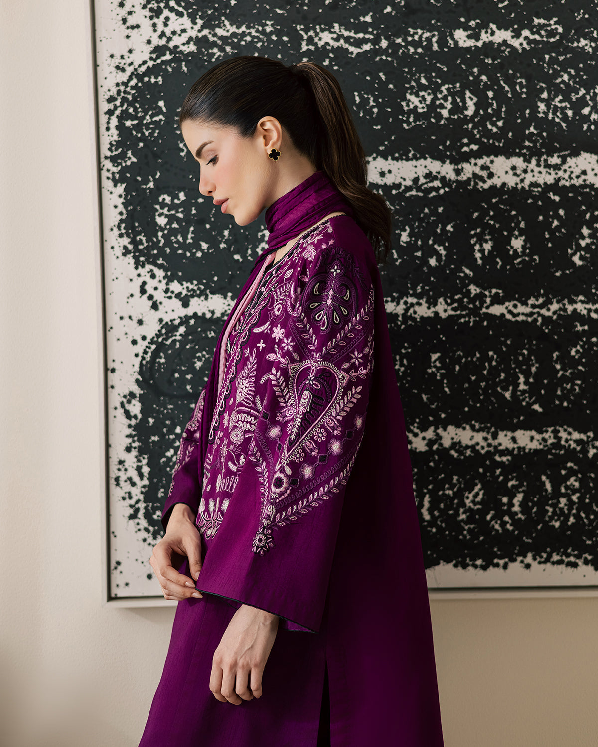 Sadaf Fawad Khan | Eva Luxury Pret 26 | Tyrian - Luxury Dress - available at Maria Faisal in UK and USA.