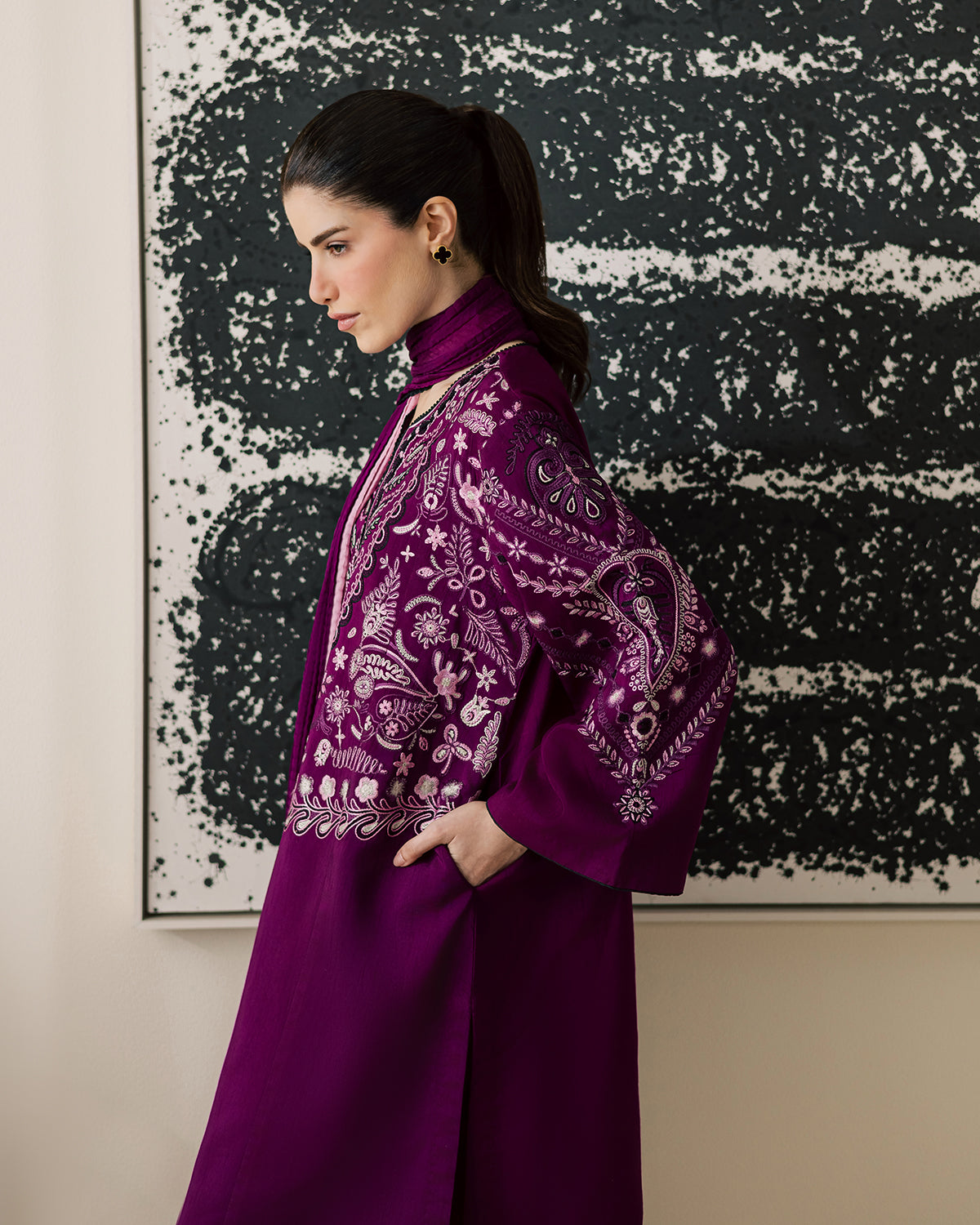 Sadaf Fawad Khan | Eva Luxury Pret 26 | Tyrian - Luxury Dress - available at Maria Faisal in UK and USA.