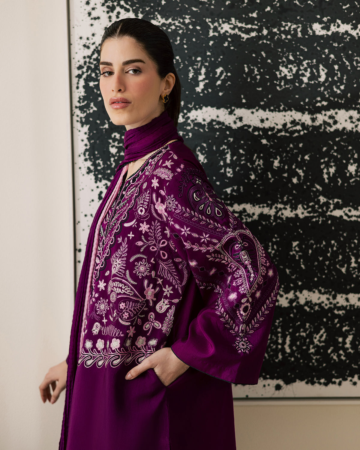 Sadaf Fawad Khan | Eva Luxury Pret 26 | Tyrian - Luxury Dress - available at Maria Faisal in UK and USA.