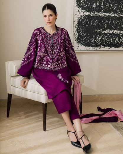 Sadaf Fawad Khan | Eva Luxury Pret 26 | Tyrian - Luxury Dress - available at Maria Faisal in UK and USA.