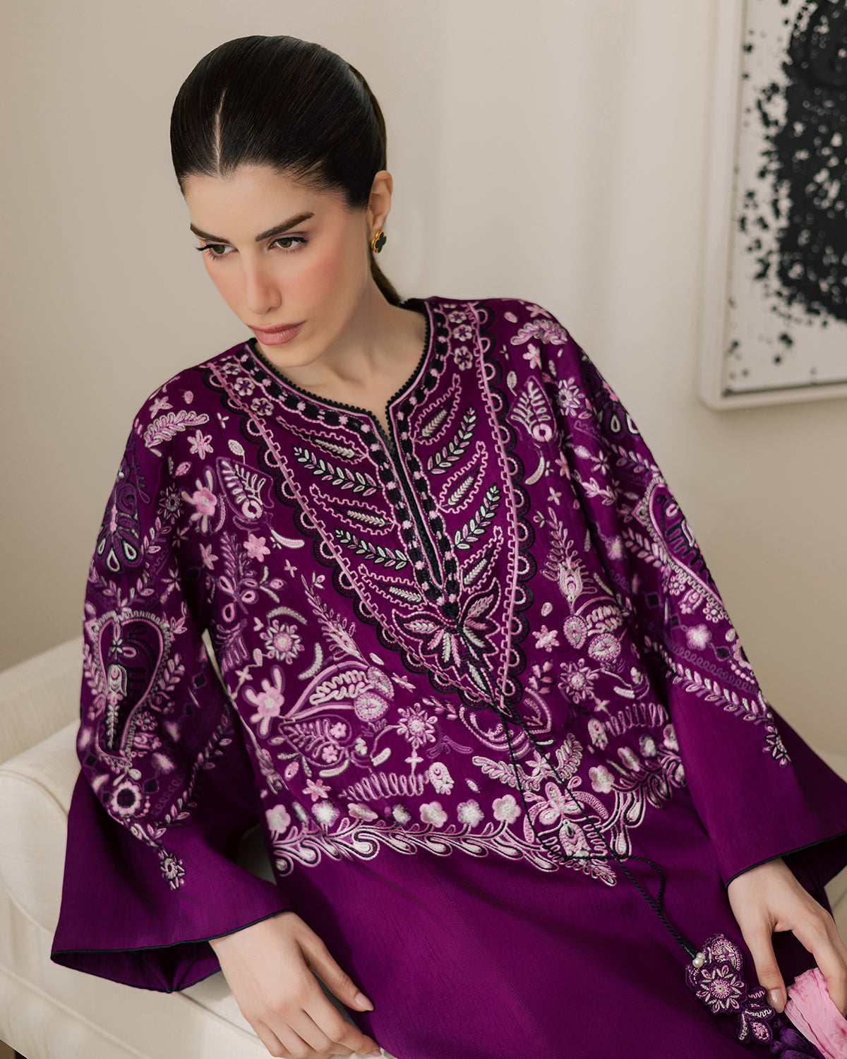 Sadaf Fawad Khan | Eva Luxury Pret 26 | Tyrian - Luxury Dress - available at Maria Faisal in UK and USA.