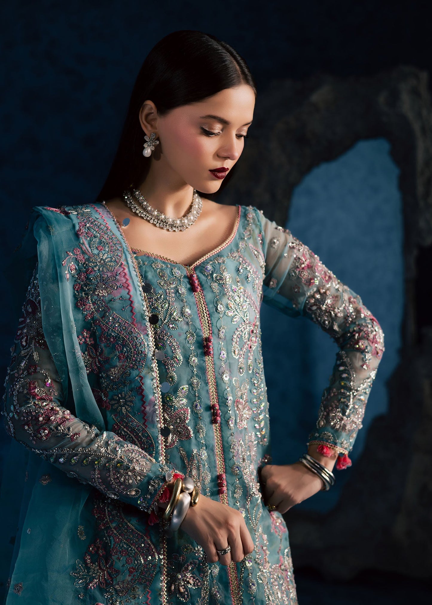 Maria Osama Khan | Lamhay Wedding Festive | NEELUM - Wedding Dress - available at Maria Faisal in UK and USA.