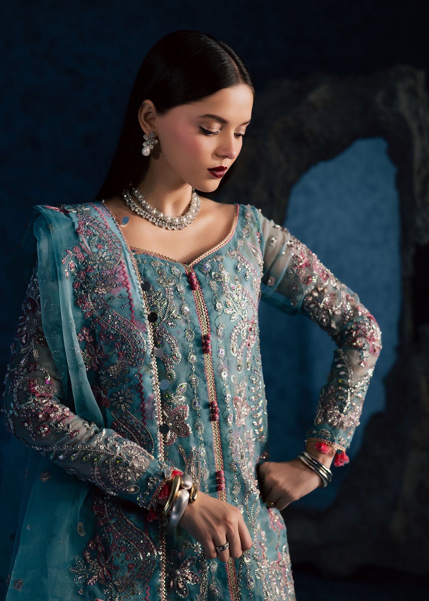 Maria Osama Khan | Lamhay Wedding Festive | NEELUM - Wedding Dress - available at Maria Faisal in UK and USA.