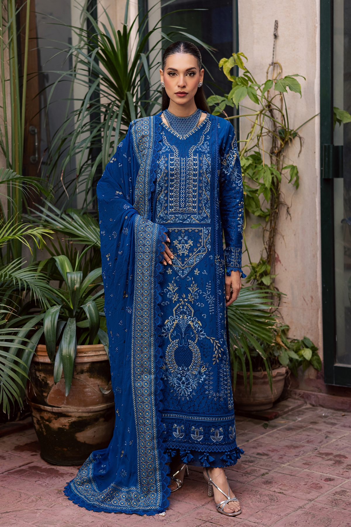 Zarposh | Celia Luxury Lawn 26 | NYSA - Luxury Dress - available at Maria Faisal in UK and USA.