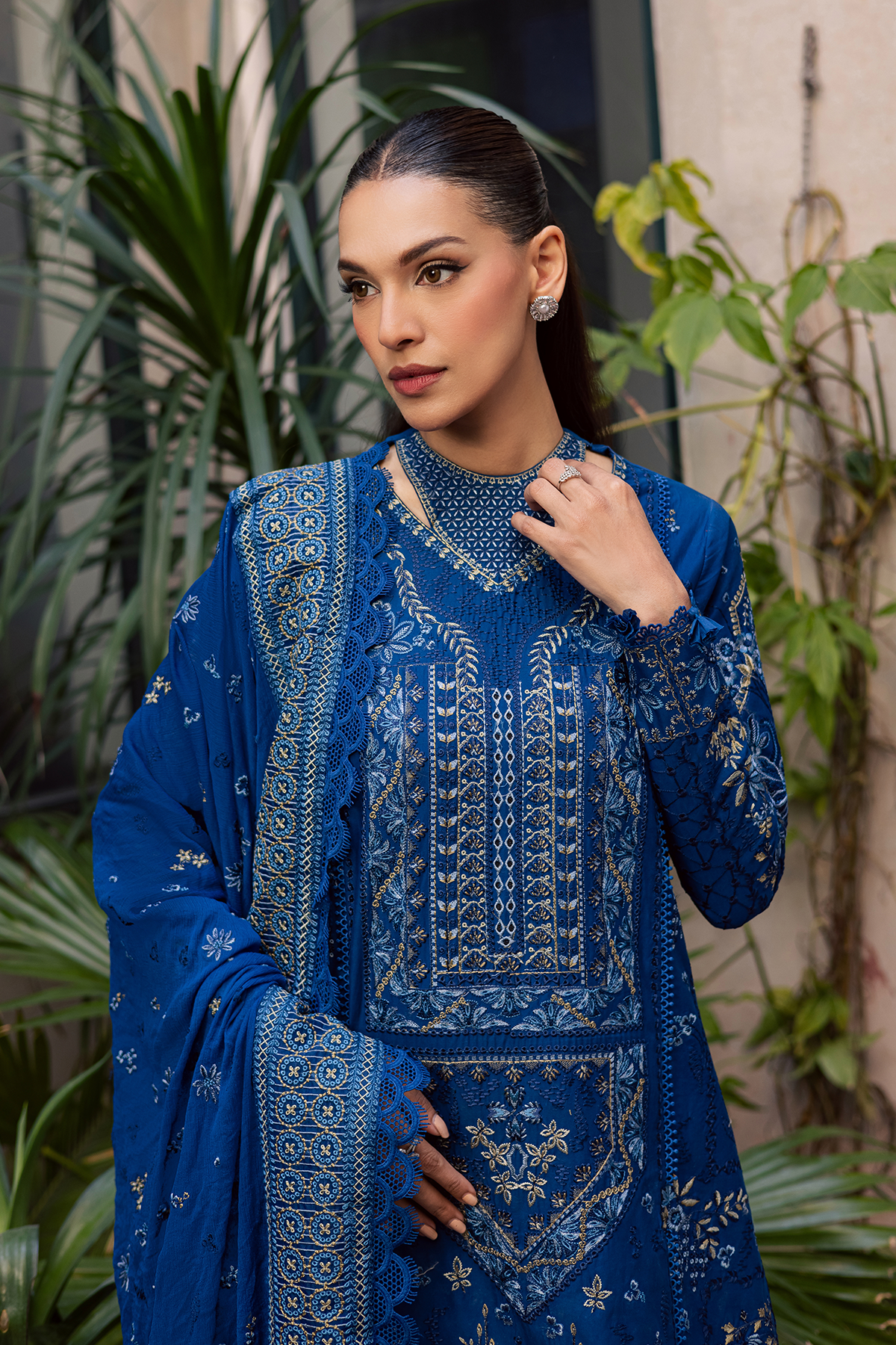 Zarposh | Celia Luxury Lawn 26 | NYSA - Luxury Dress - available at Maria Faisal in UK and USA.
