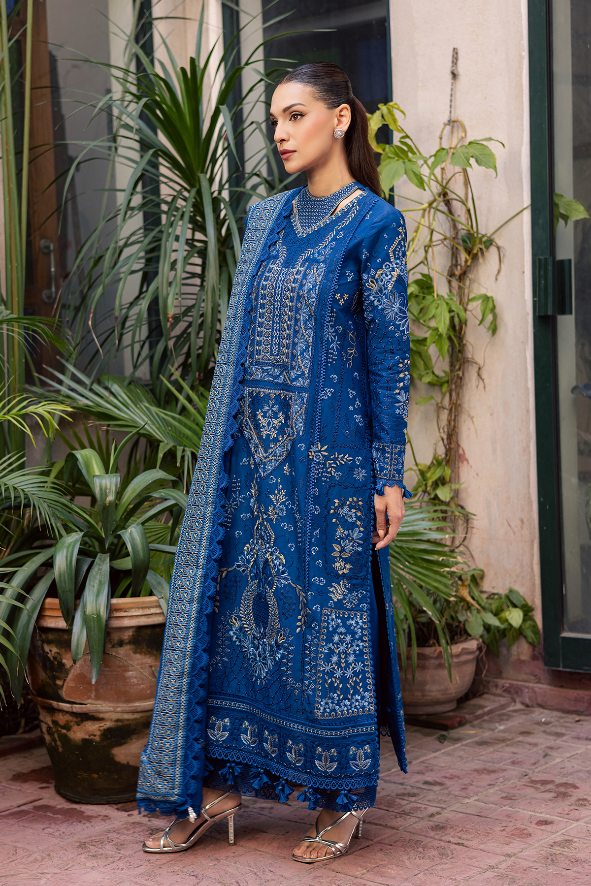 Zarposh | Celia Luxury Lawn 26 | NYSA - Luxury Dress - available at Maria Faisal in UK and USA.