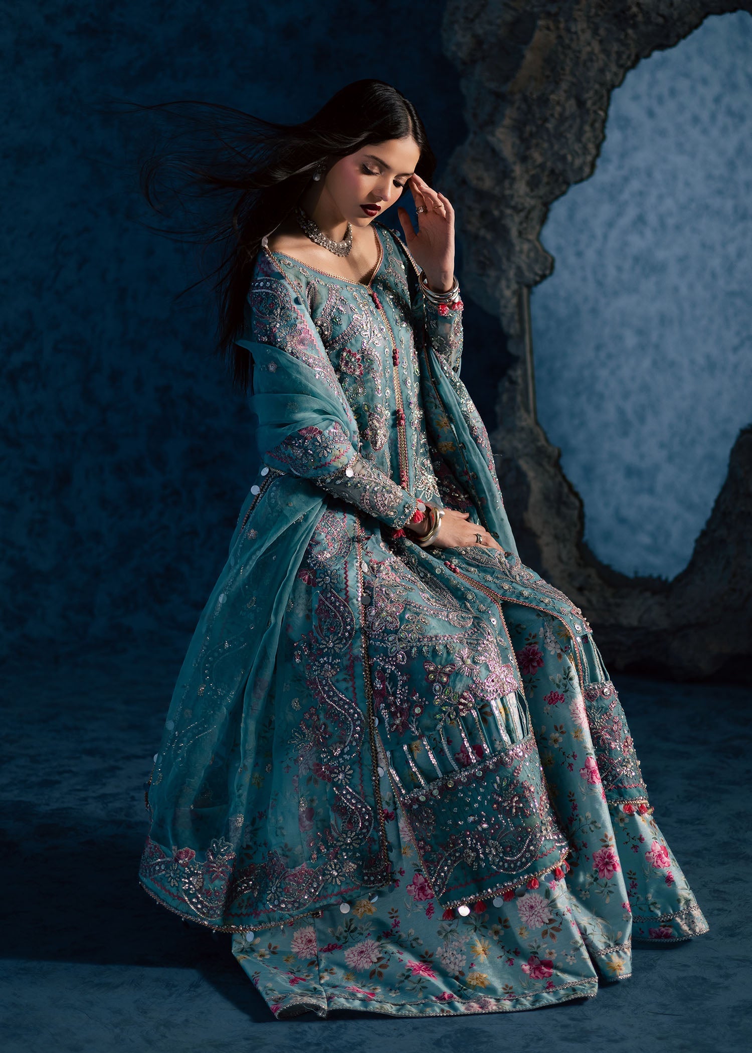 Maria Osama Khan | Lamhay Wedding Festive | NEELUM - Wedding Dress - available at Maria Faisal in UK and USA.