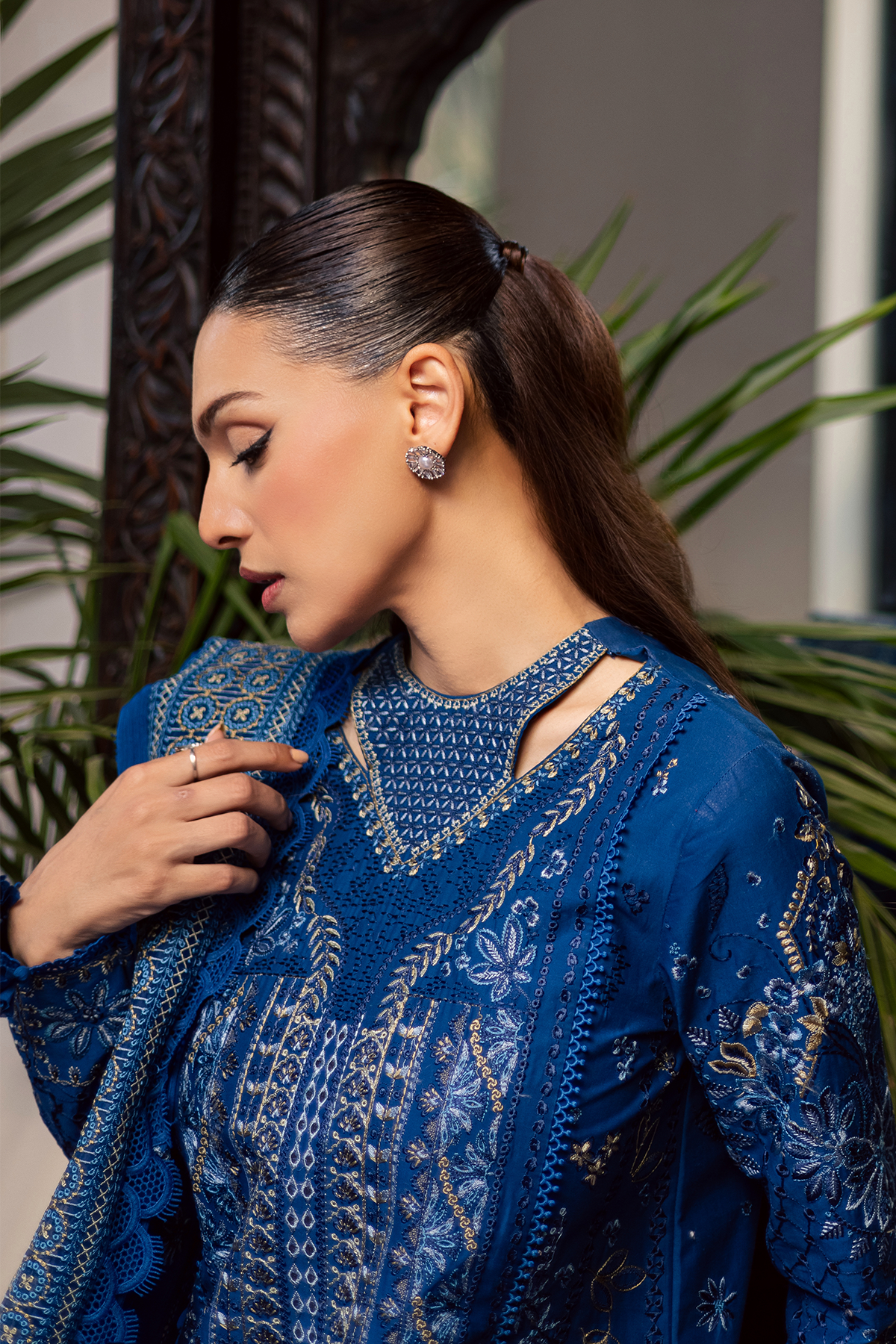 Zarposh | Celia Luxury Lawn 26 | NYSA - Luxury Dress - available at Maria Faisal in UK and USA.