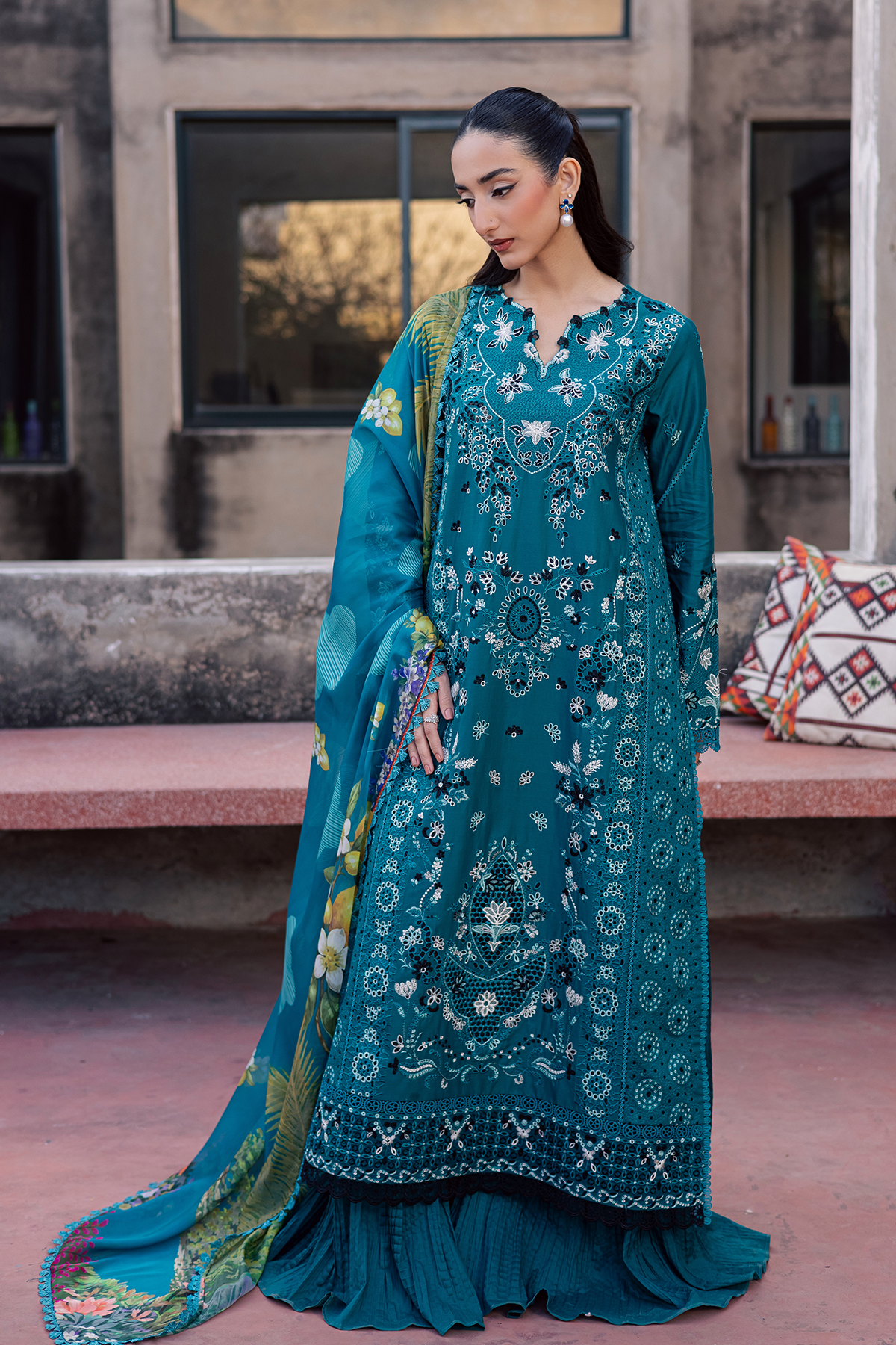 Zarposh | Celia Luxury Lawn 26 | AZUREA - Luxury Dress - available at Maria Faisal in UK and USA.