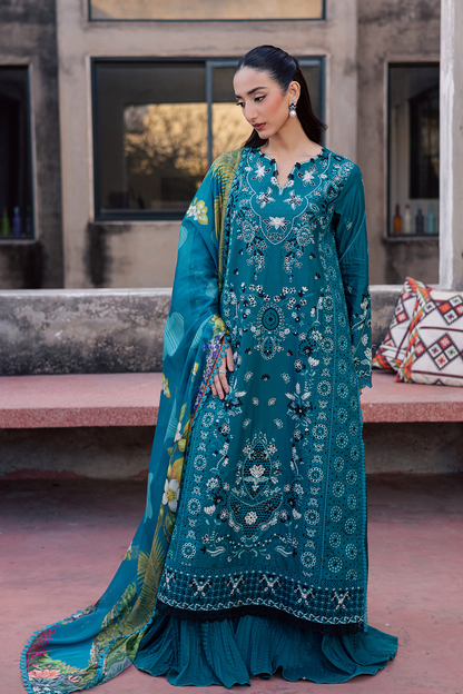 Zarposh | Celia Luxury Lawn 26 | AZUREA - Luxury Dress - available at Maria Faisal in UK and USA.