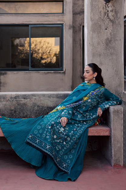Zarposh | Celia Luxury Lawn 26 | AZUREA - Luxury Dress - available at Maria Faisal in UK and USA.