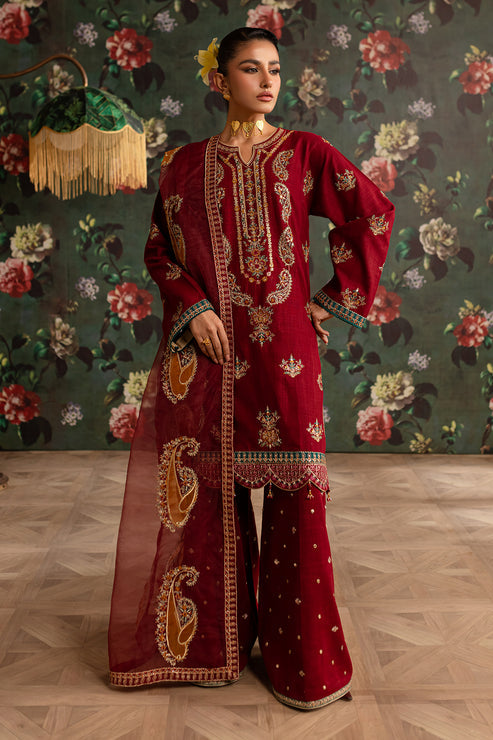 Emaan Adeel | Rangrez Collection | MAHI - Designer Dress with Intricate embroidery and embellishments. Shop elegent wedding dress at Maria Faisal.