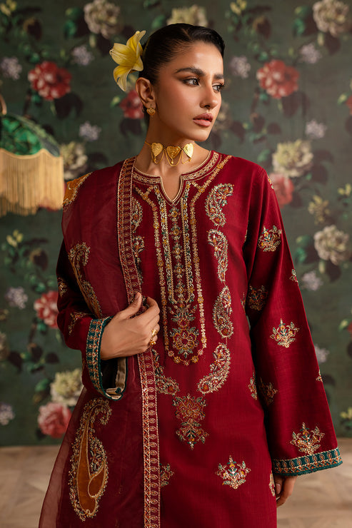 Emaan Adeel | Rangrez Collection | MAHI - Designer Dress with Intricate embroidery and embellishments. Shop elegent wedding dress at Maria Faisal.