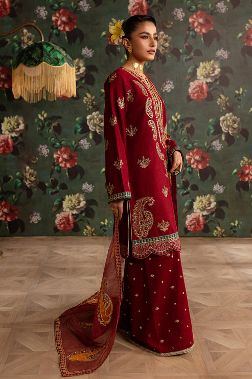 Emaan Adeel | Rangrez Collection | MAHI - Designer Dress with Intricate embroidery and embellishments. Shop elegent wedding dress at Maria Faisal.