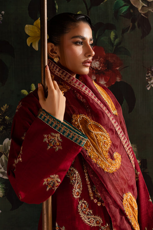 Emaan Adeel | Rangrez Collection | MAHI - Designer Dress with Intricate embroidery and embellishments. Shop elegent wedding dress at Maria Faisal.