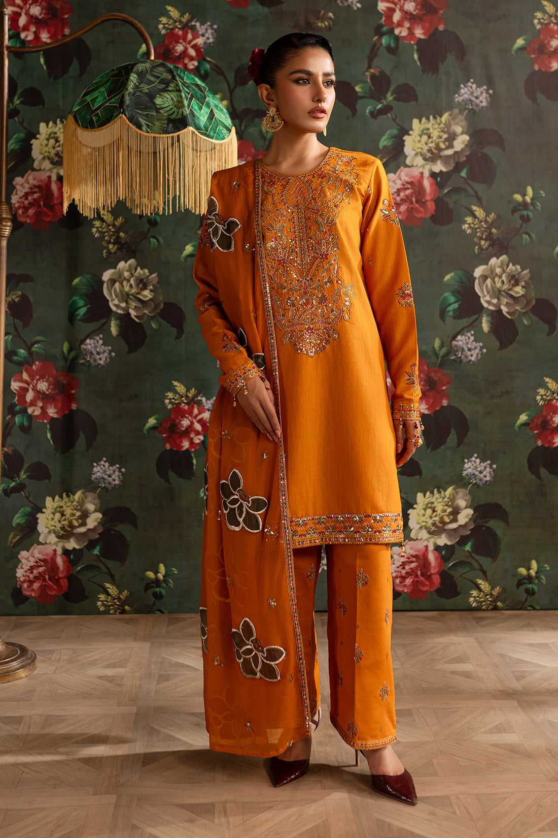 Emaan Adeel | Rangrez Collection | SHAMA - Designer Dress with Intricate embroidery and embellishments. Shop elegent wedding dress at Maria Faisal.