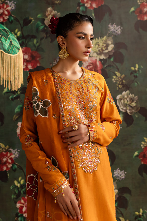 Emaan Adeel | Rangrez Collection | SHAMA - Designer Dress with Intricate embroidery and embellishments. Shop elegent wedding dress at Maria Faisal.