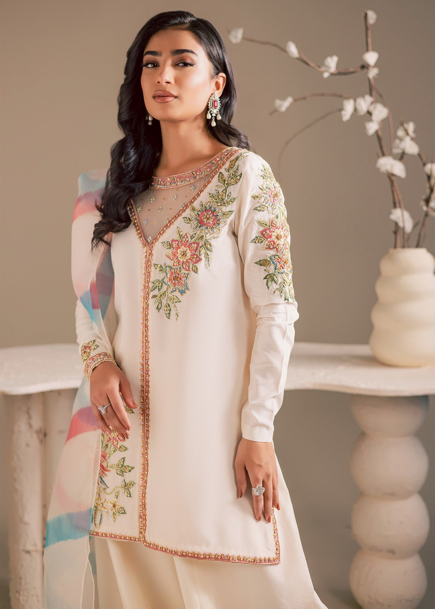 Maria Osama Khan | Noir Bliss Luxury Formals | Pearl Whisper - Formal Dress - available at Maria Faisal in UK and USA.