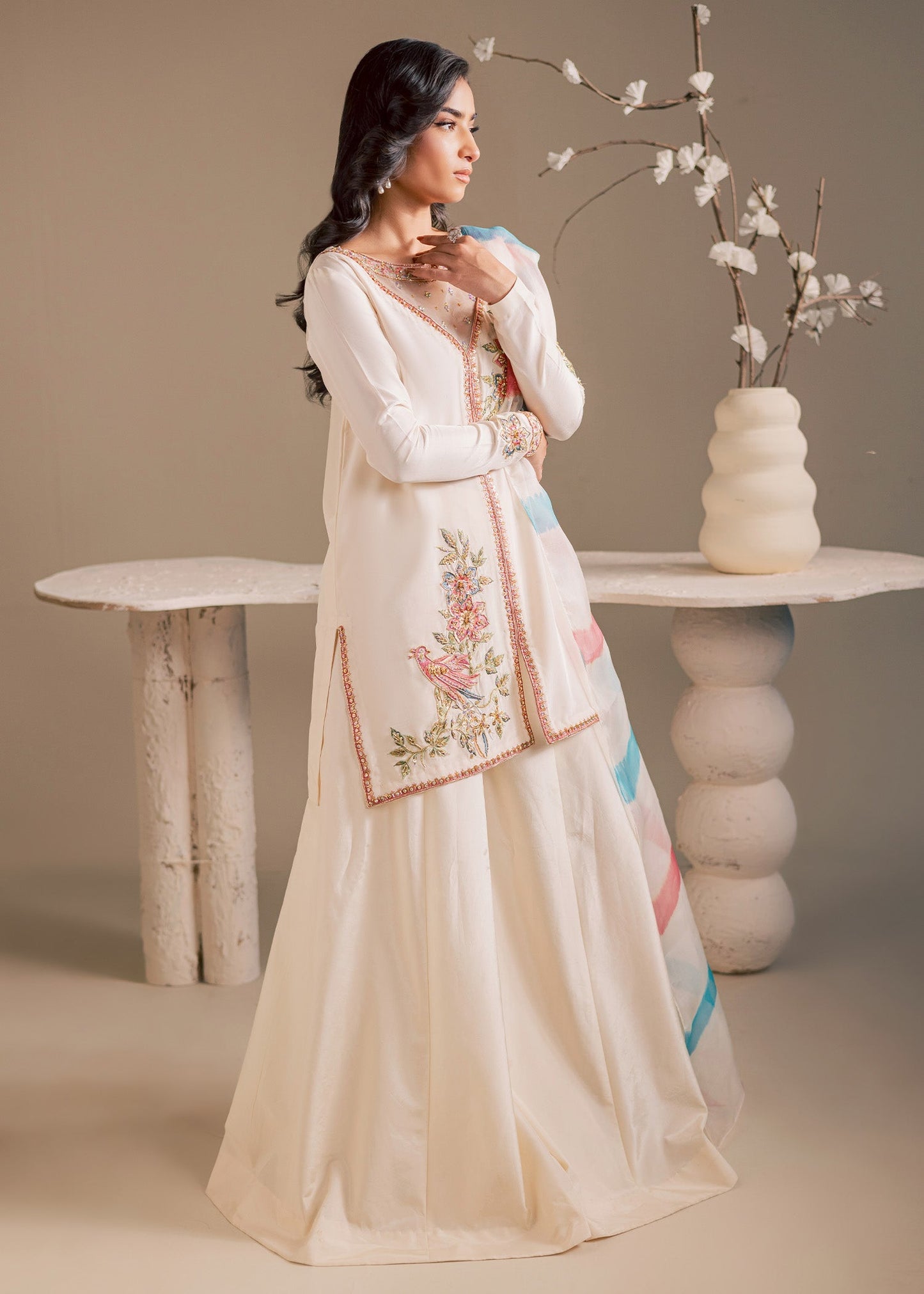 Maria Osama Khan | Noir Bliss Luxury Formals | Pearl Whisper - Formal Dress - available at Maria Faisal in UK and USA.