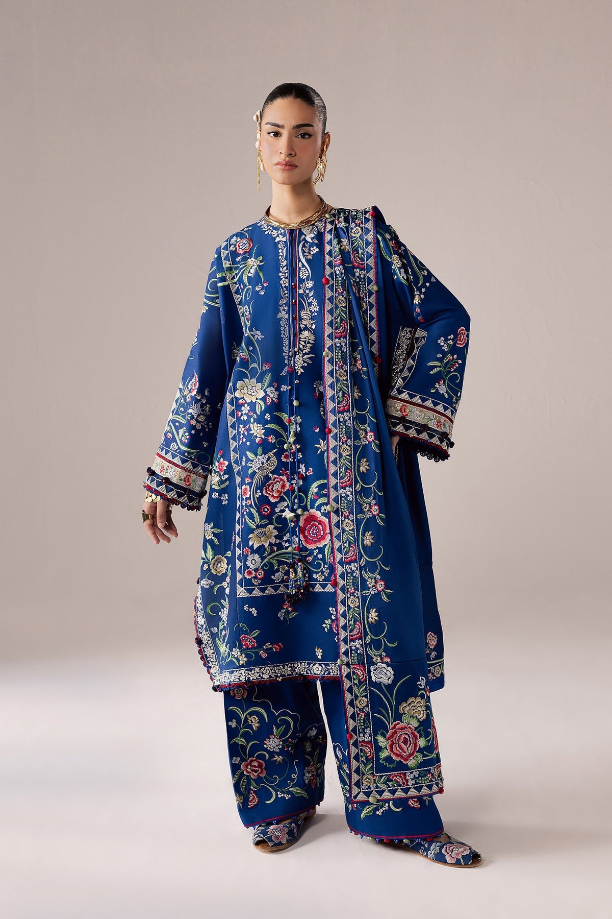 Elan | Stitched Pret 26 | ZABAR (EL26-01 B ST) - Luxury Dress - available at Maria Faisal in UK and USA.