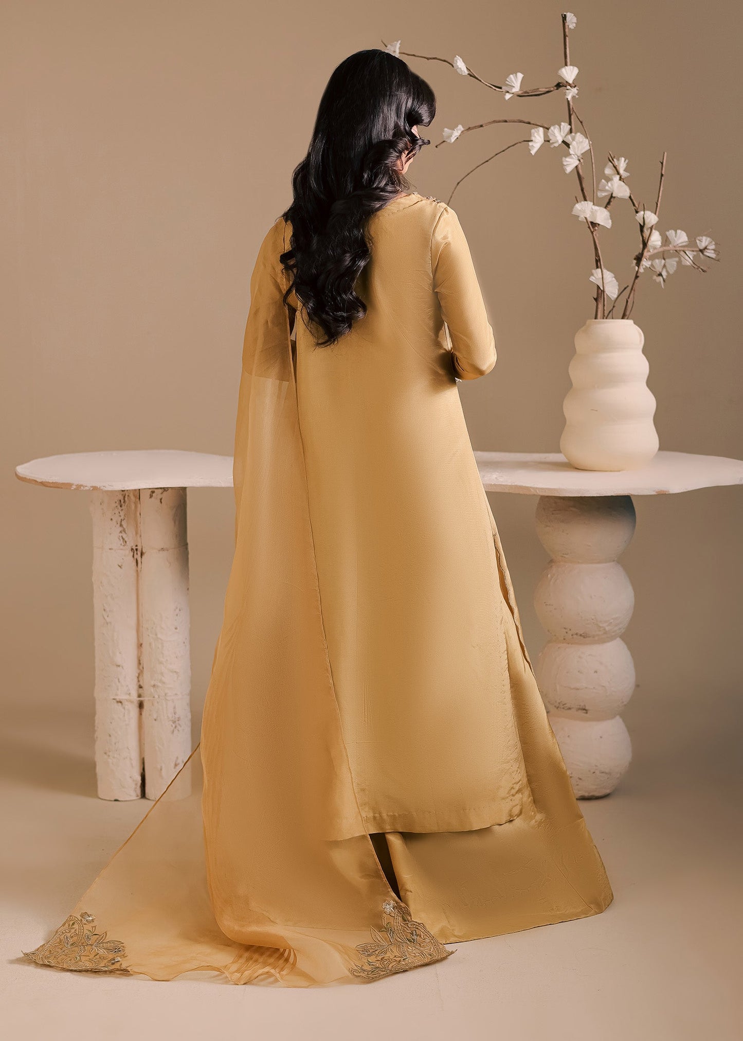 Maria Osama Khan | Noir Bliss Luxury Formals | Golden Ember - Formal Dress - available at Maria Faisal in UK and USA.
