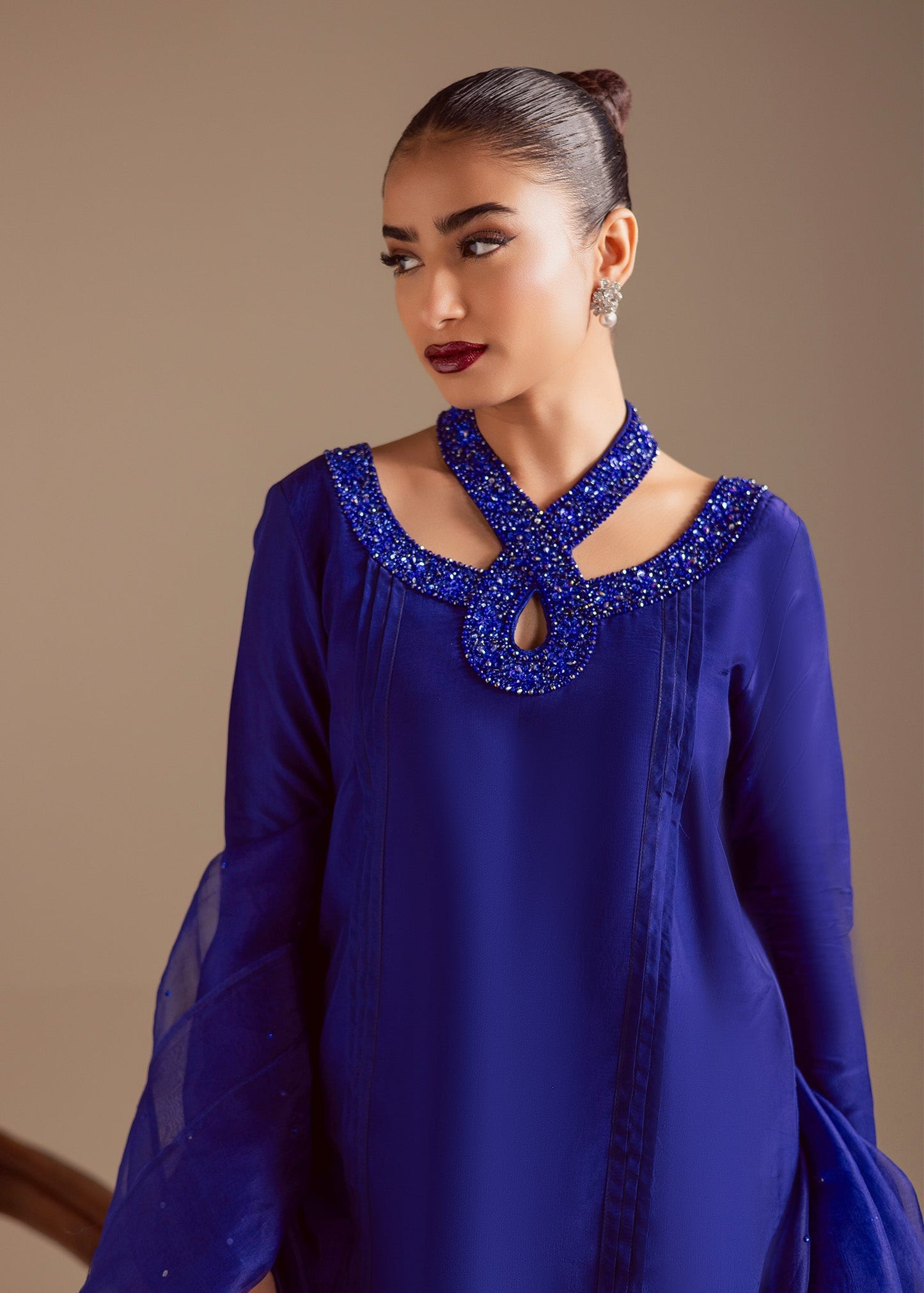 Maria Osama Khan | Noir Bliss Luxury Formals | Majestic Noir - Formal Dress - available at Maria Faisal in UK and USA.