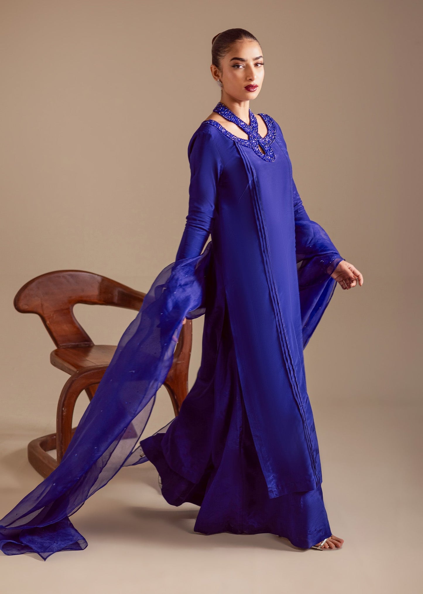 Maria Osama Khan | Noir Bliss Luxury Formals | Majestic Noir - Formal Dress - available at Maria Faisal in UK and USA.