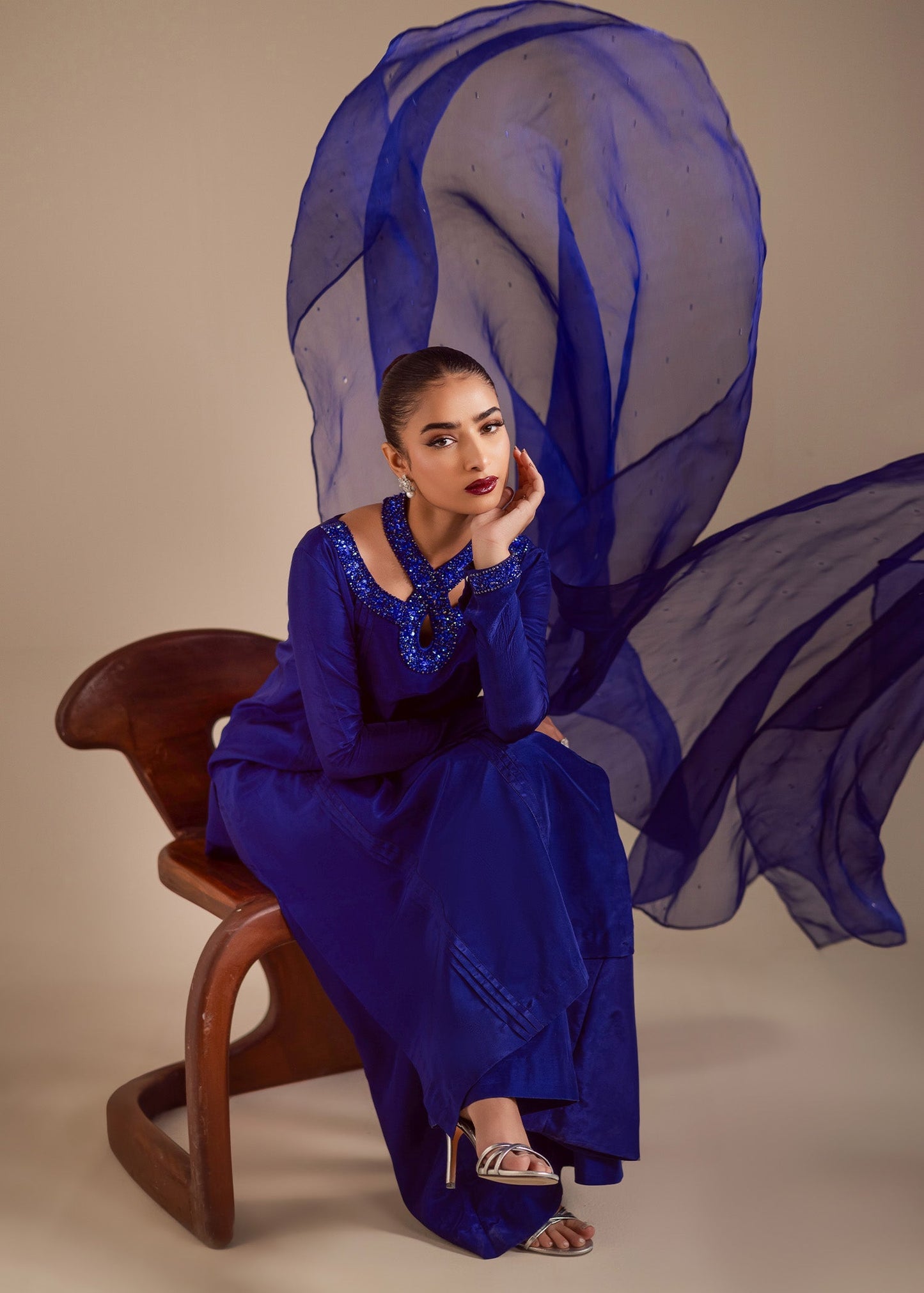 Maria Osama Khan | Noir Bliss Luxury Formals | Majestic Noir - Formal Dress - available at Maria Faisal in UK and USA.