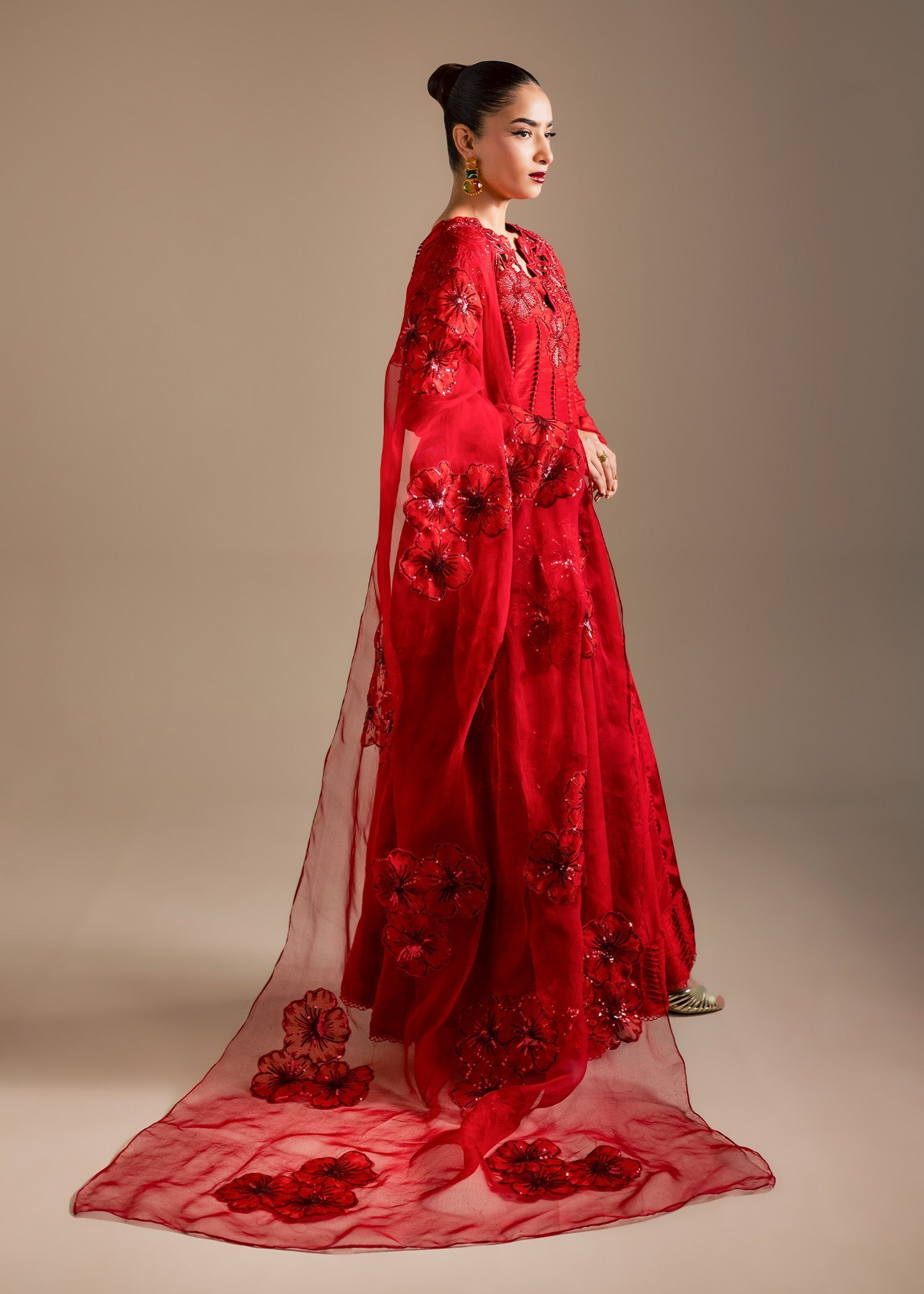 Maria Osama Khan | Noir Bliss Luxury Formals | Scarlet Mirage - Formal Dress - available at Maria Faisal in UK and USA.