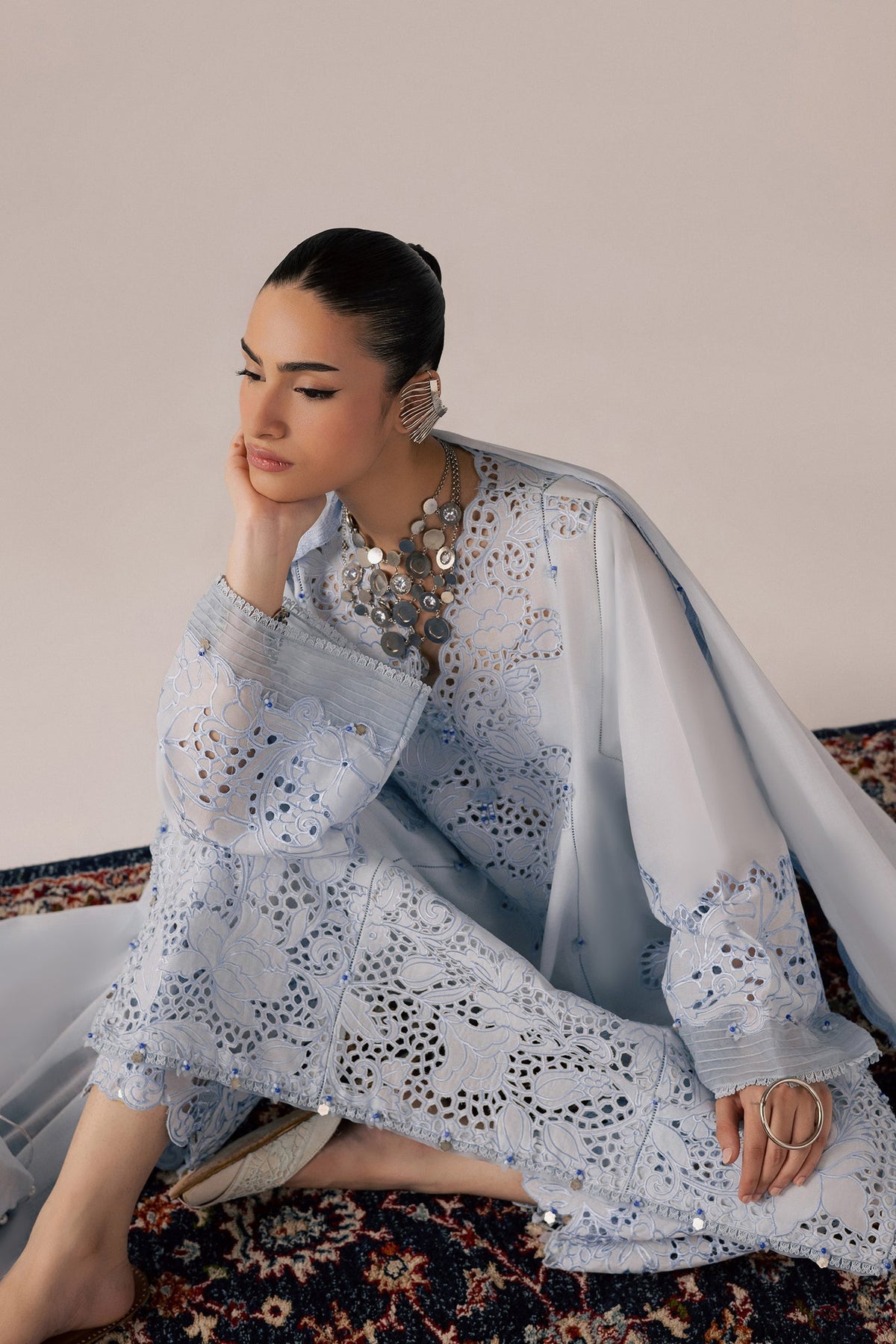 Elan | Stitched Pret 26 | BRUMINE (EL26-02 A ST) - Luxury Dress - available at Maria Faisal in UK and USA.
