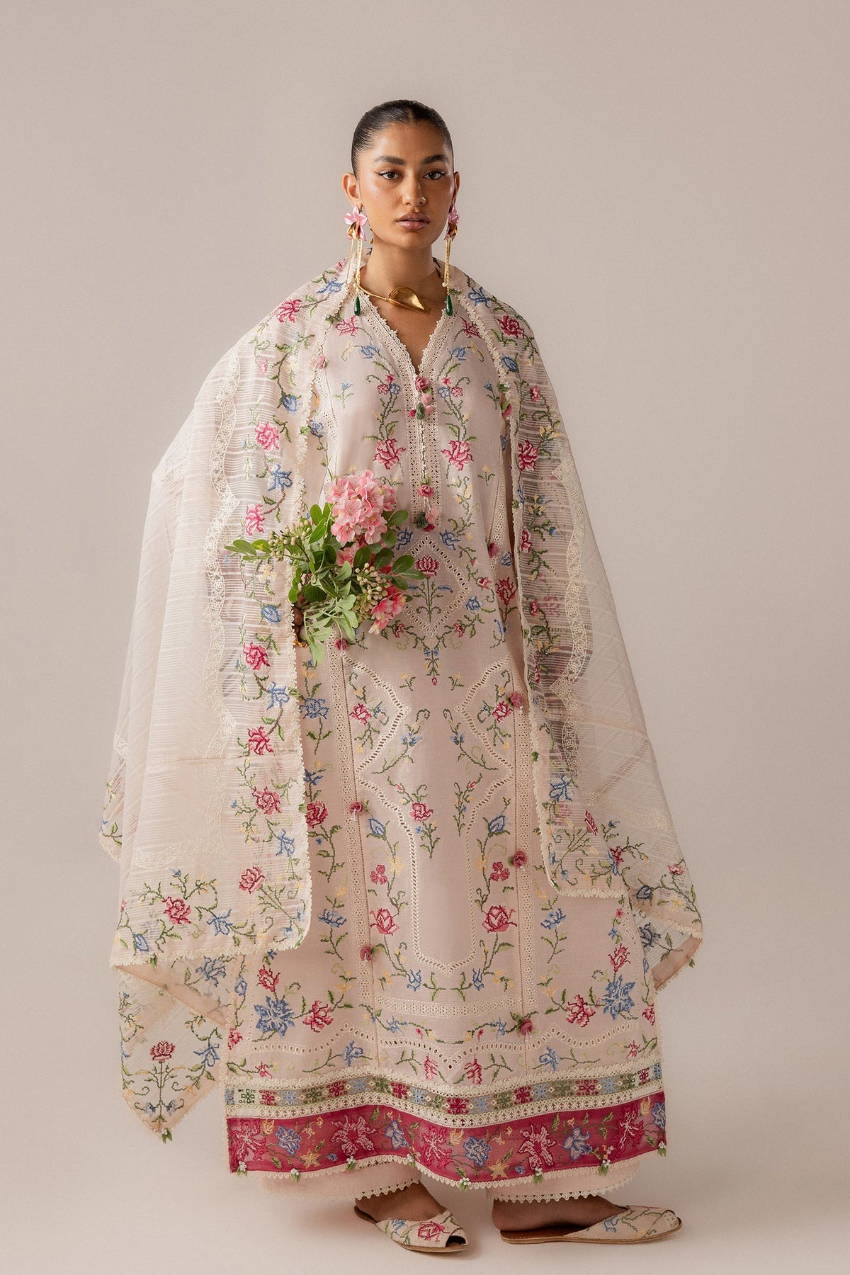 Elan | Stitched Pret 26 | SOZRAAG (EL26-03 A ST) - Luxury Dress - available at Maria Faisal in UK and USA.