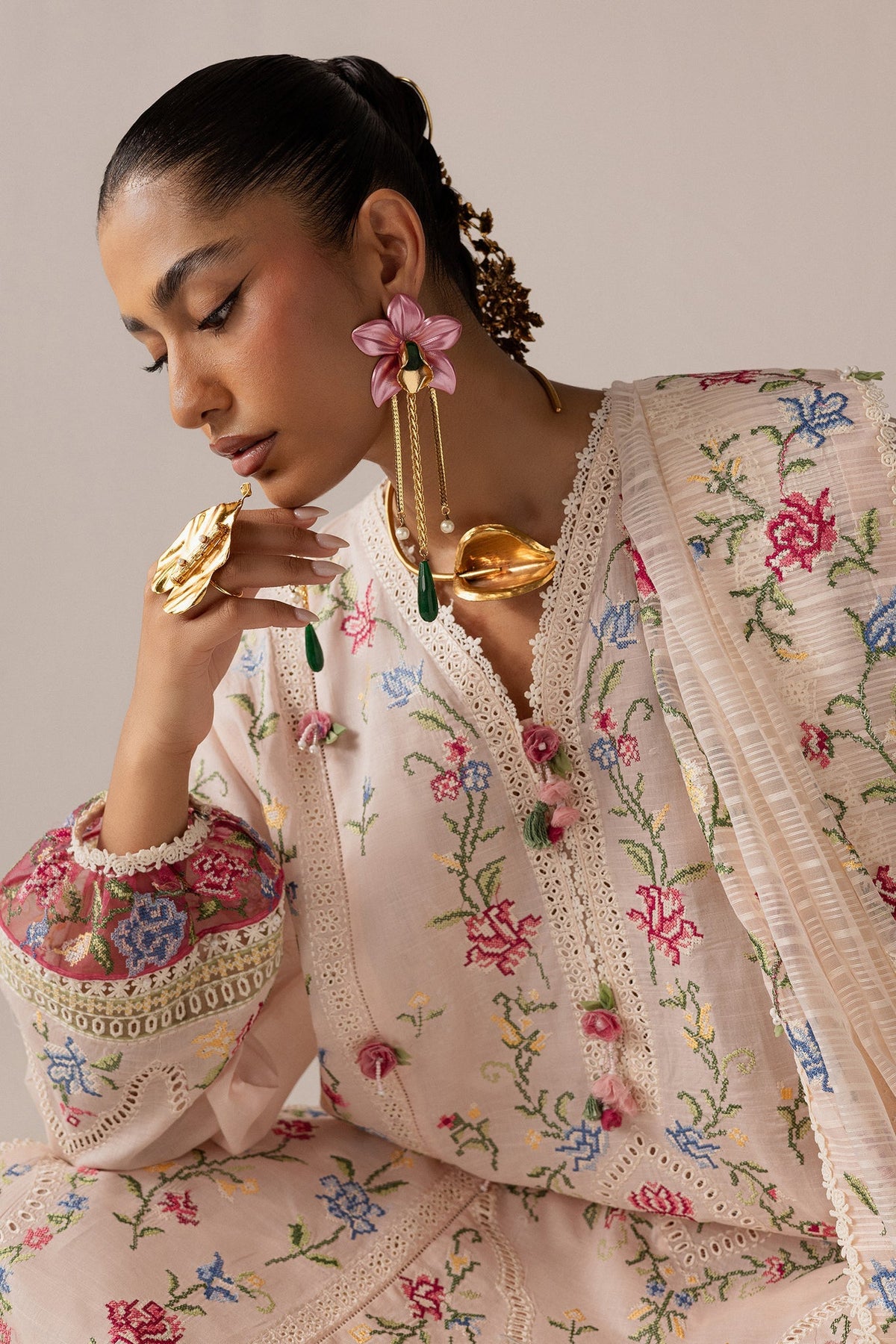Elan | Stitched Pret 26 | SOZRAAG (EL26-03 A ST) - Luxury Dress - available at Maria Faisal in UK and USA.