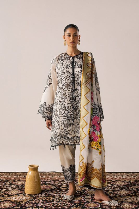 Elan | Stitched Pret 26 | ZEVARE (EL26-07 B ST) - Luxury Dress - available at Maria Faisal in UK and USA.