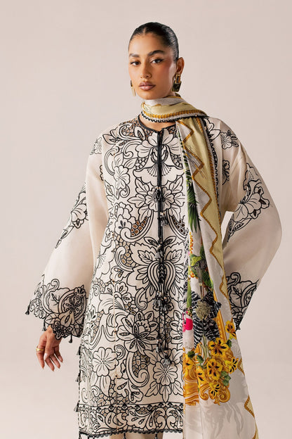 Elan | Stitched Pret 26 | ZEVARE (EL26-07 B ST) - Luxury Dress - available at Maria Faisal in UK and USA.